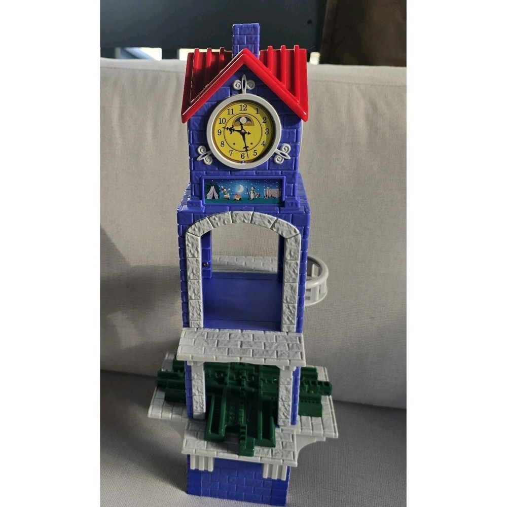 2004 FISHER PRICE GEOTRAX HIGH CHIMES CLOCK TOWER BLUE